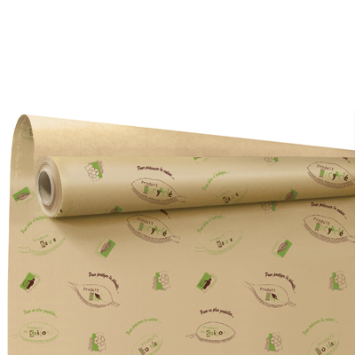 Papier cadeau recyclé BIO kraft 69 cm x 50 m 60 g/m² – Le rouleau - Papiers cadeaux kraft à motifs-1
