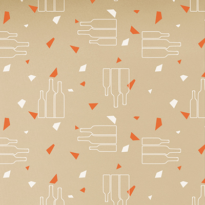 Papier cadeau Apogée bouteilles & verres kraft 69 cm x 50 m 60 g/m² – Le rouleau - Papiers cadeaux kraft à motifs