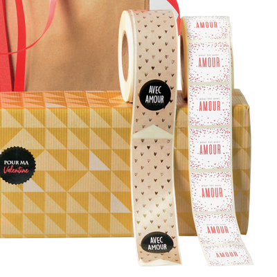 Étiquettes adhésives pour sacs avec Amour - Bolducs et étiquettes Fête des mères-1