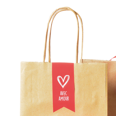 Étiquettes adhésives pour sacs avec Amour - Bolducs et étiquettes Fête des mères-1