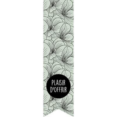 Étiquettes adhésives pour sacs Plaisir d'offrir - Vert d'eau / Noir - L 35 x H 135 mm - Paquet de 200 - Étiquettes cadeaux ferme sac