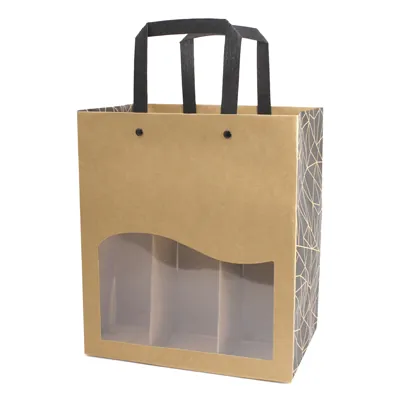 Sac Porte-Bouteilles Pour 6 Bouteilles - Caisse De Transport Avec Compartiments 24x18x16cm