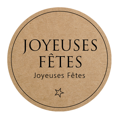 Étiquettes adhésives JOYEUSES FÊTES ø 35 mm - Paquet de 500 - Étiquettes cadeaux adhésives