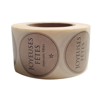 Étiquettes adhésives JOYEUSES FÊTES ø 35 mm - Paquet de 500 - Étiquettes cadeaux adhésives-1