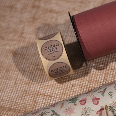 Étiquettes adhésives JOYEUSES FÊTES ø 35 mm - Paquet de 500 - Étiquettes cadeaux adhésives-3