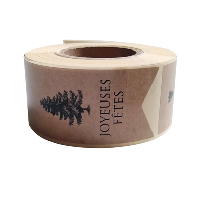 Étiquettes adhésives pour sacs Joyeuses Fêtes - Étiquettes cadeaux ferme sac-1