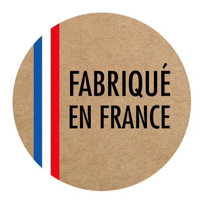 Étiquette adhésive kraft ronde “Fabriqué en France” ø35 mm certifiée FSC – boîte de 500 - Étiquettes cadeaux adhésives