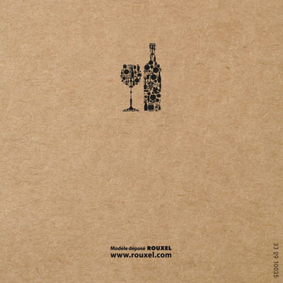 Bon cadeau kraft motif caviste brun / noir 12 x 12 cm - Paquet de 12 - Bons cadeaux-1