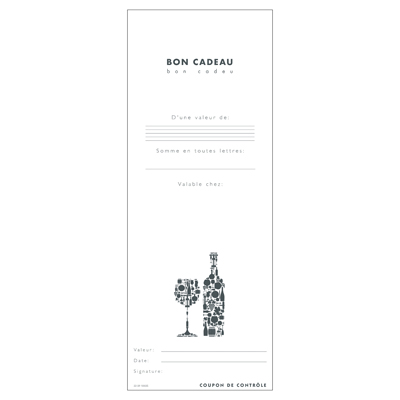 Bon cadeau kraft motif caviste brun / noir 12 x 12 cm - Paquet de 12 - Bons cadeaux-2