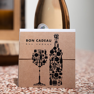 Bon cadeau kraft motif caviste brun / noir 12 x 12 cm - Paquet de 12 - Bons cadeaux-3