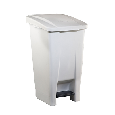 Poubelle à pédale 60 litres plastique blanc - Poubelles professionnelles