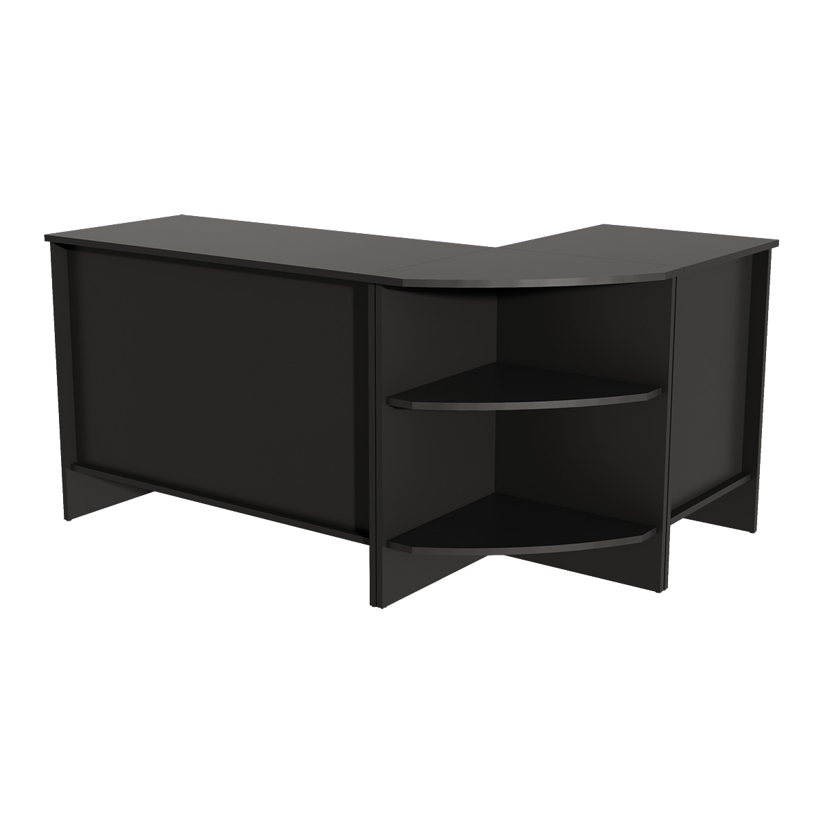 Comptoir d'angle mélaminé noir mat 52 x 52 x 88 cm - Comptoirs One-3