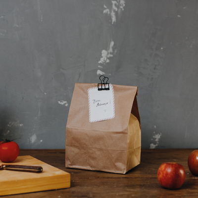 Sac SOS kraft brun 20 + 15 x 40 cm, paquet de 500 - Sacs SOS-1