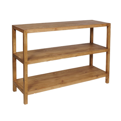 Table de présentation bois massif 3 niveaux 119 x 39 x 80 cm - Console étagère de présentation - Ligne Authentique