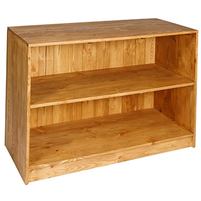 Comptoir d’accueil bas bois massif 119 x 50 x 80 cm - Comptoir magasin bas professionnel - Ligne Authentique