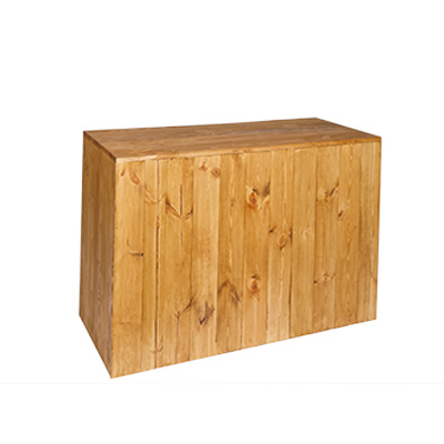 Comptoir d’accueil bas bois massif 119 x 50 x 80 cm - Comptoir magasin bas professionnel - Ligne Authentique-1