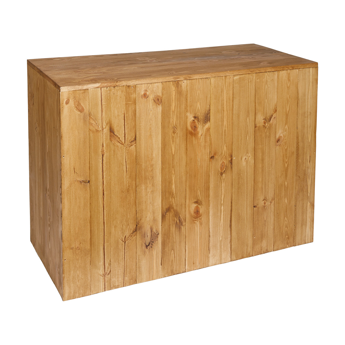 Comptoir d’accueil bas bois massif 119 x 50 x 80 cm - Comptoir magasin bas professionnel - Ligne Authentique-1
