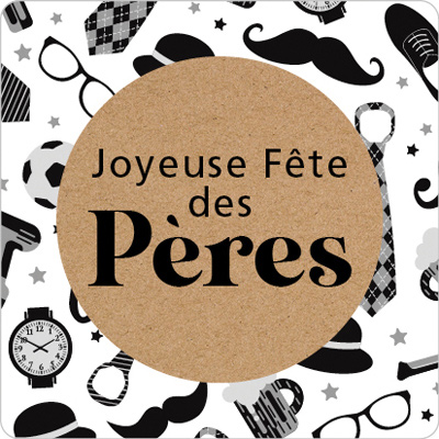 Étiquettes cadeaux adhésives Joyeuse Fête des Pères - Étiquettes cadeaux adhésives