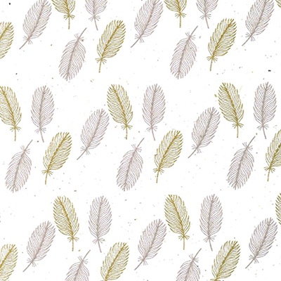 Papier cadeau écologique plumes blanc cassé 70 cm x 25 m 80 g/m² – Le rouleau - Papier cadeaux couchés à motifs