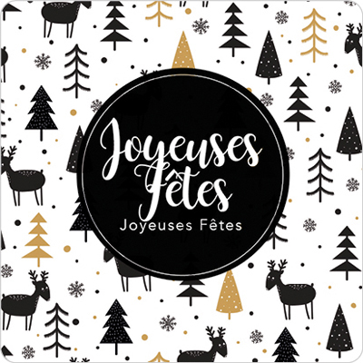 Étiquettes adhésives Joyeuses Fêtes - Étiquettes Noël