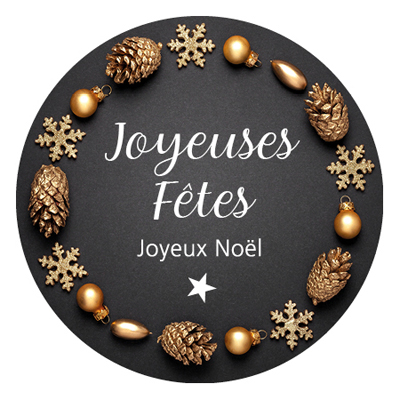Étiquettes adhésives Joyeuses Fêtes - Étiquettes Noël
