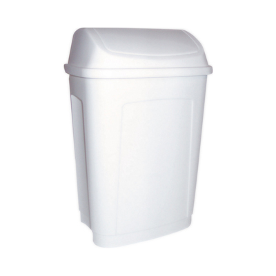 Poubelle à couvercle basculant 10 litres blanc polypropylène - Poubelles professionnelles
