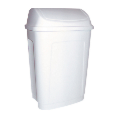 Poubelle à couvercle basculant 50 litres blanc polypropylène - Poubelles professionnelles