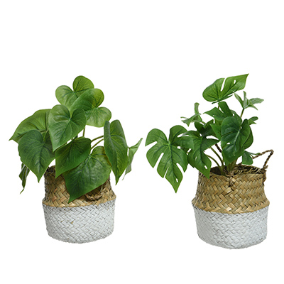 Plante verte synthétique en pot - Plantes et fleurs artificielles