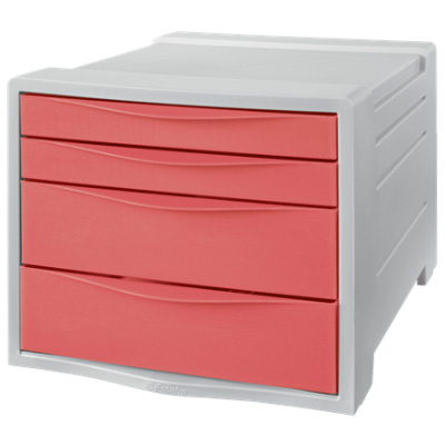 Module de classement 4 tiroirs Esselte Colour'Breeze corail / blanc 28,1 x 36,5 x 24,4 cm - Modules de classement