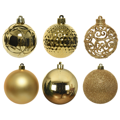 Assortiment boules de Noël or - Boules-1