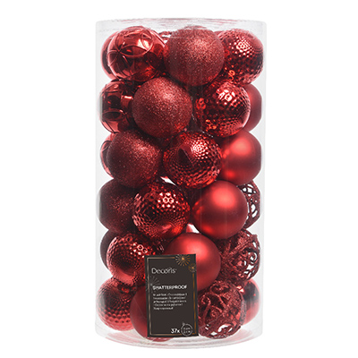 Assortiment boules de Noël rouges - Boules