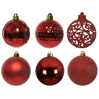 Assortiment boules de Noël rouges - Boules-1
