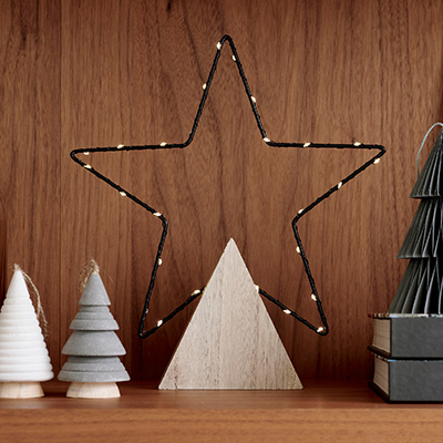 Cadre étoile sur pied triangle 27 micro-leds - Décors lumineux-1
