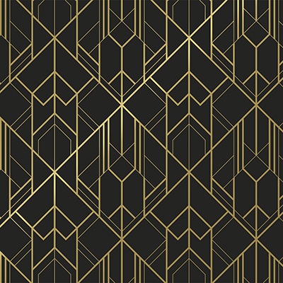 Papier cadeau Art Grafik couché blanc 70 cm x 25 m, noir / or, 80 g/m² - Papiers cadeaux à motifs