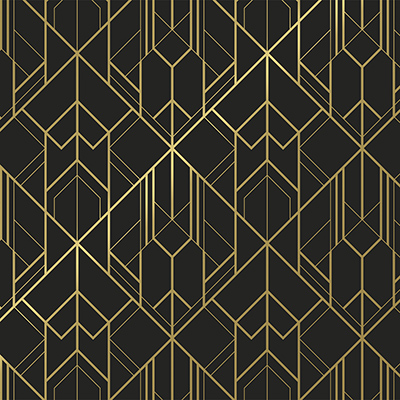 Papier cadeau Art Grafik couché blanc 70 cm x 25 m, noir / or, 80 g/m² - Papiers cadeaux à motifs-1