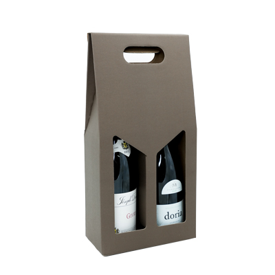 Boîtages à fenêtre 2 bouteilles - Coffrets pour bouteilles de vin, Boîtes pour bouteilles de vin-1