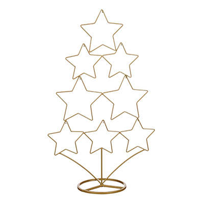 Sapin de Noël Design étoiles or - H 58 cm - Décors à poser