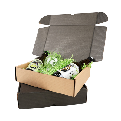 Boîte carton - boîte cadeau brun / noir 27,6 + 20,7 x 7 cm, paquet de 20 - Boites cadeaux carton pliables-5