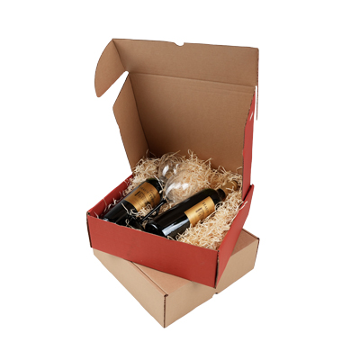 Boîte carton - boîte cadeau brun / rouge 32 + 33 x 10,5 cm, paquet de 20 - Boites cadeaux carton pliables-4