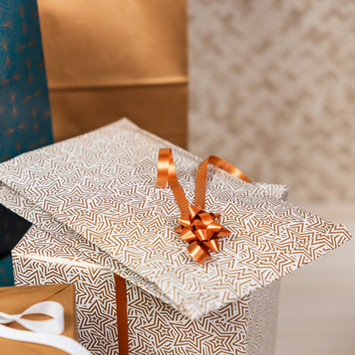 Pochette cadeau couché blanc origami cuivre 70g/m² 12+4,5x19,5 cm – Paquet de 250 - Pochettes cadeaux à motifs-4