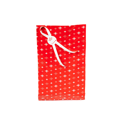 Pochette cadeau Noël Stars Red 12 + 4,5 x H 19,5 cm - Lot de 250 - Pochettes cadeaux à motifs-2