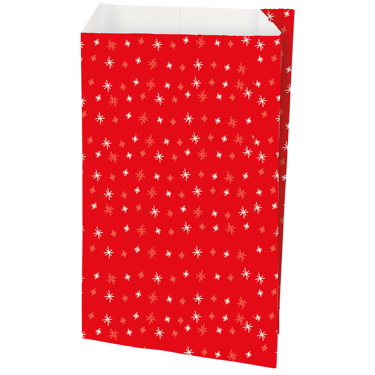 Pochette cadeau de Noël Stars Red 12 + 4,5 x H 19,5 cm - Lot de 250 - Pochettes cadeaux à motifs