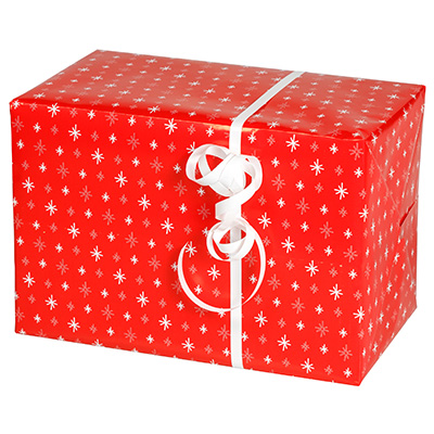 Papier cadeau couché rouge étoiles blanches 70 cm x 100 m 70 g/m² - Papier cadeaux couchés à motifs-2