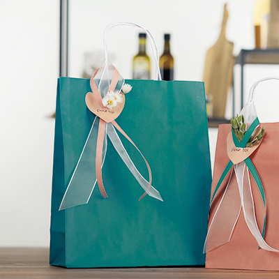 Sac kraft bleu wendy à poignées torsadées 24+12x31cm 90g/m² (x50) - Sacs kraft couleur poignées torsadées-1