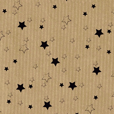 Papier cadeau kraft brun étoiles noires 70 cm x 100 m 60 g/m² - le rouleau - Papiers cadeaux à motifs