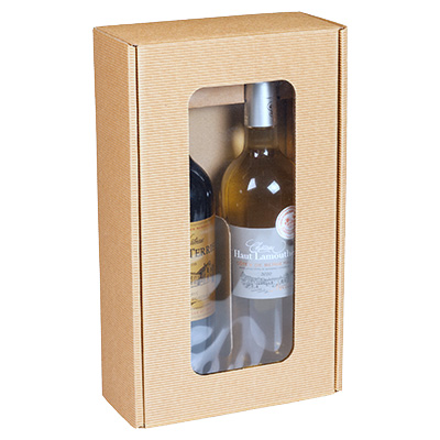 Coffrets kraft à fenêtre - Boites cadeaux carton pliables