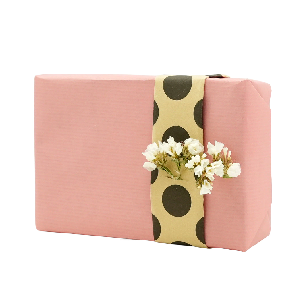 Papier cadeau kraft vergé rose poudré uni 70 cm x 100 m 60 g/m² – le rouleau - Papiers cadeaux unis-2