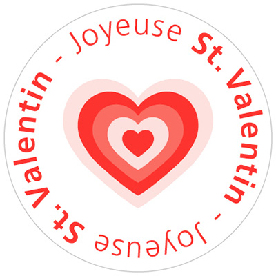 Étiquettes cadeaux adhésives Coeurs effet 3D - Étiquettes cadeaux St Valentin-1