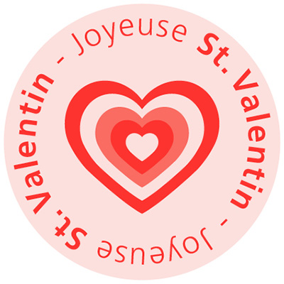 Étiquettes cadeaux adhésives Coeurs effet 3D - Étiquettes cadeaux St Valentin-2