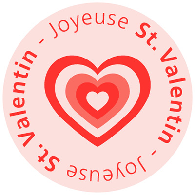 Étiquettes cadeaux adhésives Coeurs effet 3D - Étiquettes cadeaux St Valentin-2